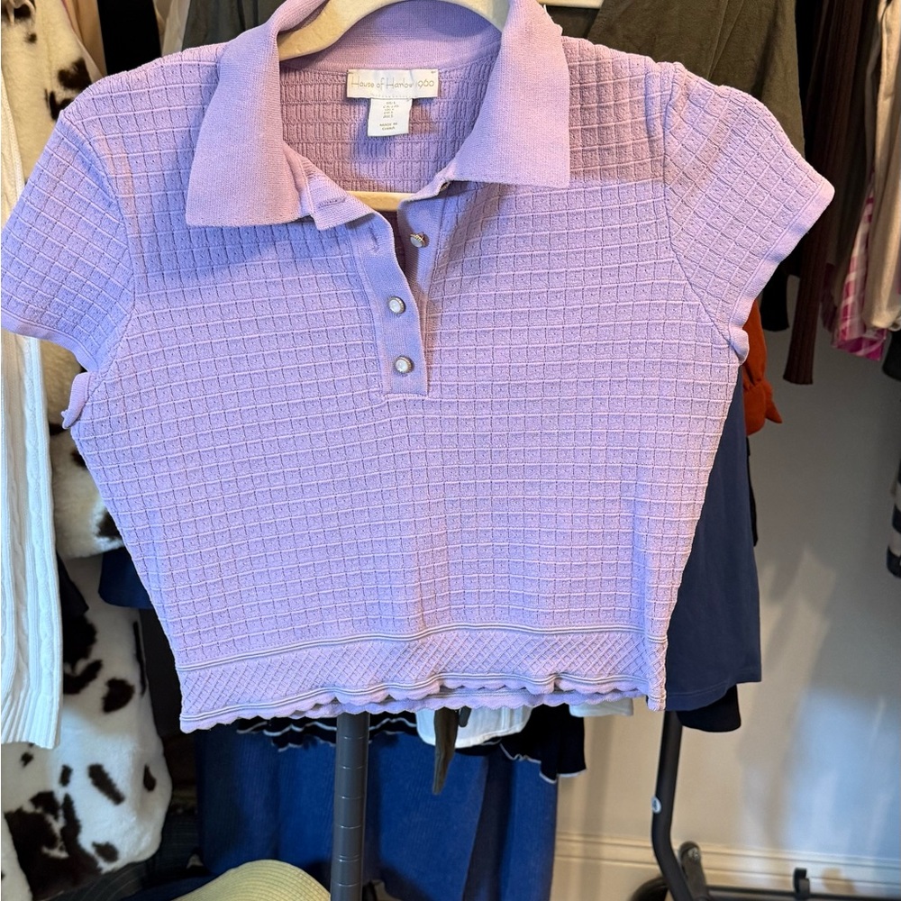 House of Harlow 1960 Lavender Button Down Shirt